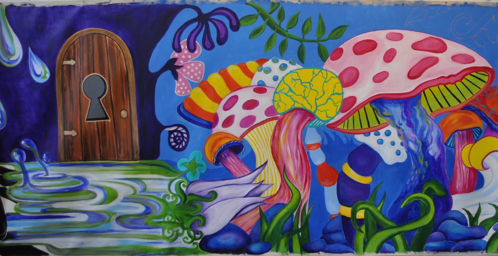 Alice in Wonderland Murals for the Green Tie Ball