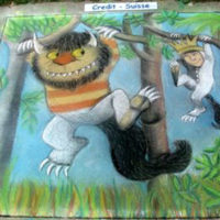 "Chalk Fest", Sponsored by Credit Suisse. Artwork based on Where the Wild Things Are by Maurice Sendak.