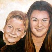 "Sepia Sibs," 20" x 26", Oil on Canvas