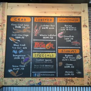 The Boiler Custom Chalkboard Menu