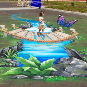Agency EA 3D pavement chalk mural