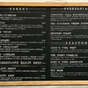 Chalkboard Menus for Foodstuffs