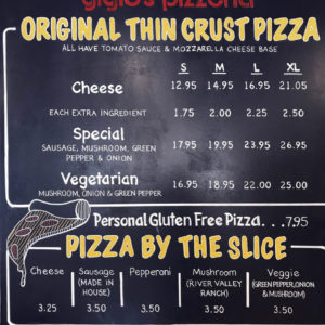 Chalkboard Pizza Menu for Gigio's