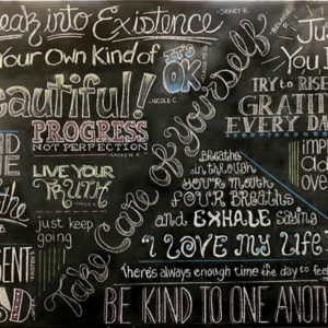 Chalk Art Notes of Morning Mantras for Leo Burnett