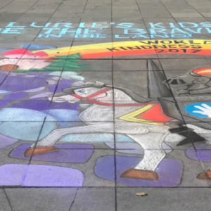 Medieval Times Lurie Hospital Pavement Chalk Mural