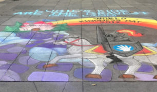 Medieval Times Lurie Hospital Pavement Chalk Mural