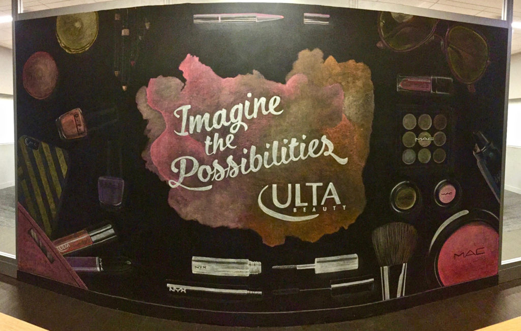 Panorama of chalk mural for Ulta 