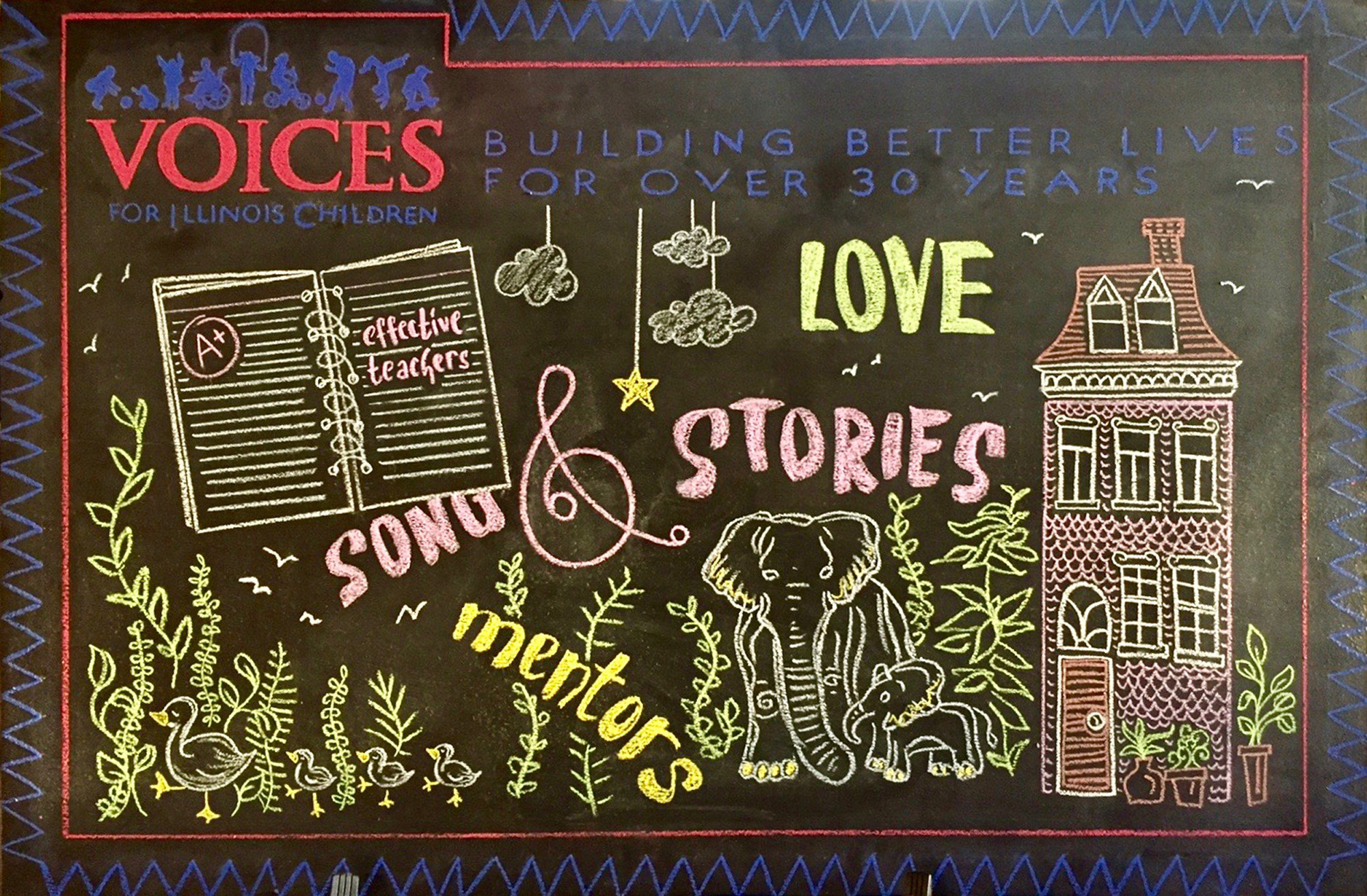 Chalkboard for Voices for IL Children